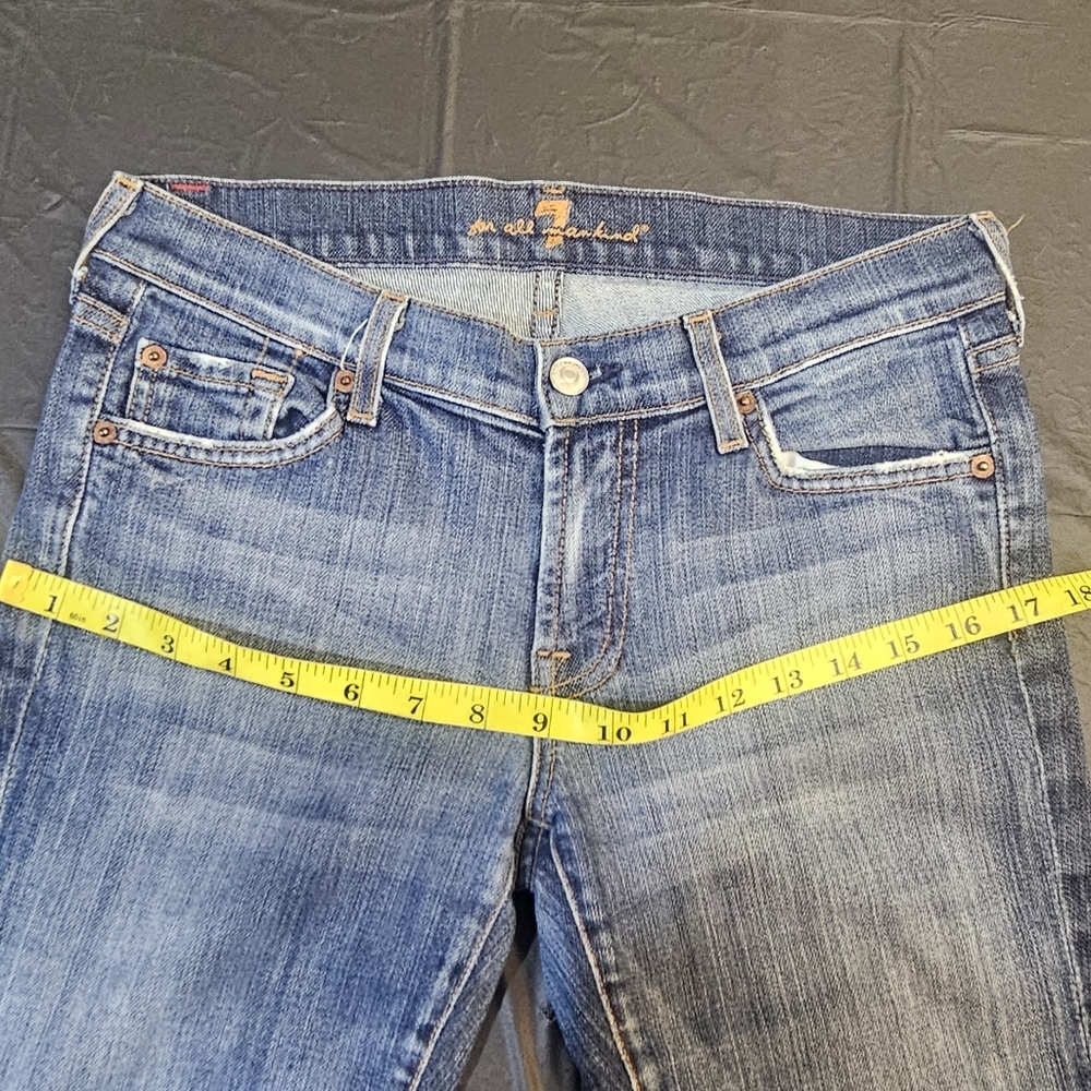 7 For All Mankind Dark Blue Boot Cut Jeans - Picture 7 of 14